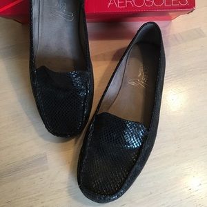 Aerosoles Black Snake Loafers